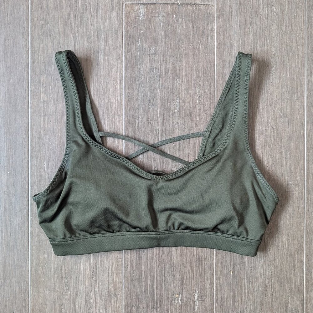 Victoria's Secret SPORT, Sports Bra, Criss Cross Back, Olive Green, Sz S